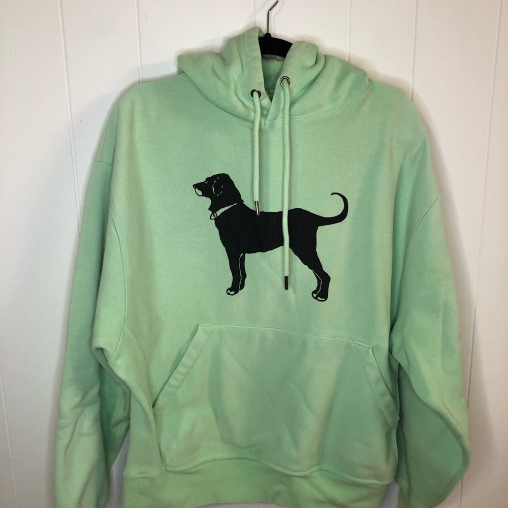The Black Dog Mint Green Oversized Hoodie with Black Dog Graphic Small